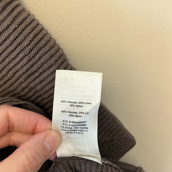 Aritzia Wilfred Brown Striped Long Sleeve Sweater size S - Picture 6 of 9